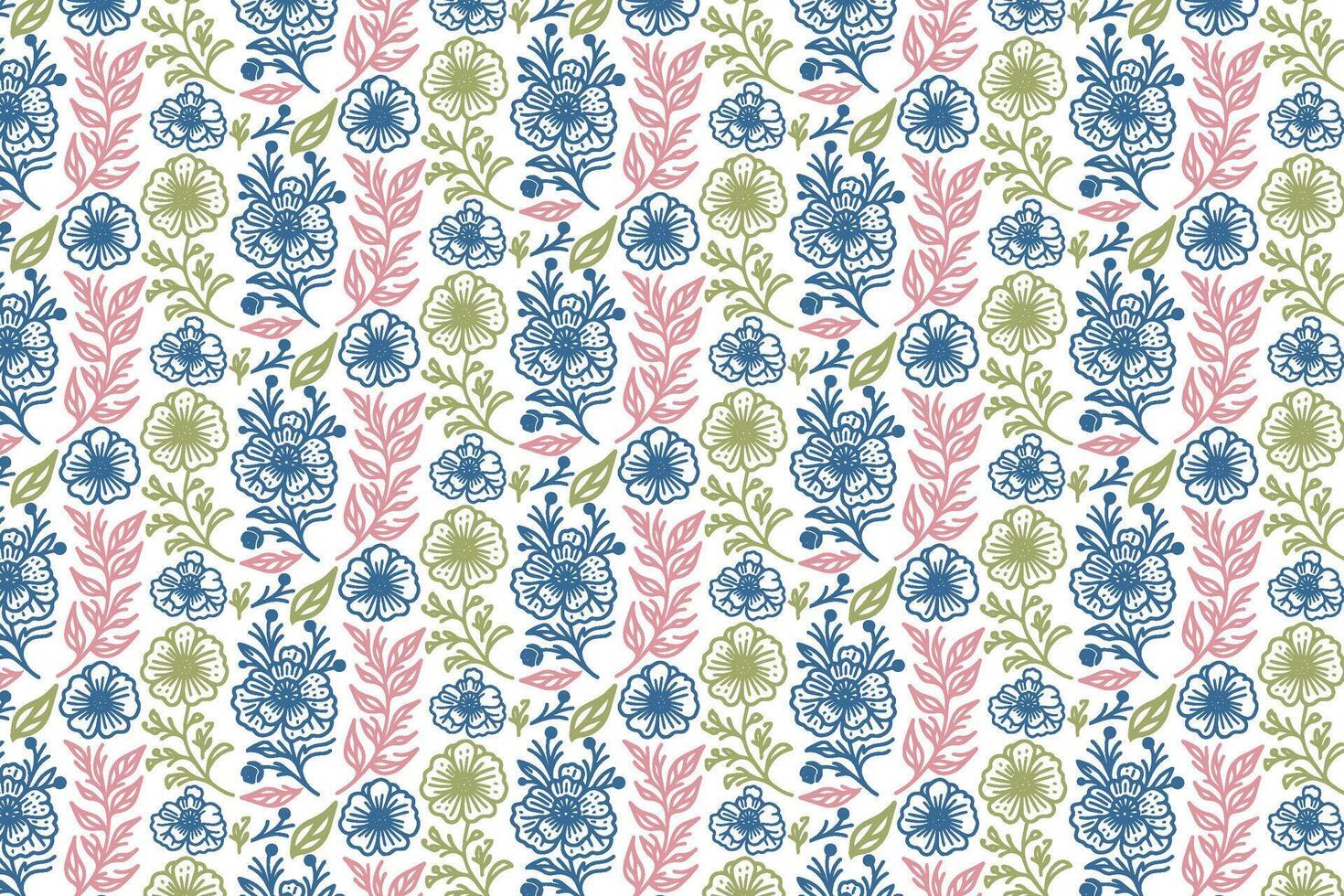 creative flower line art pattern made for surface textile home accessories wrapping design and fashion printing vector