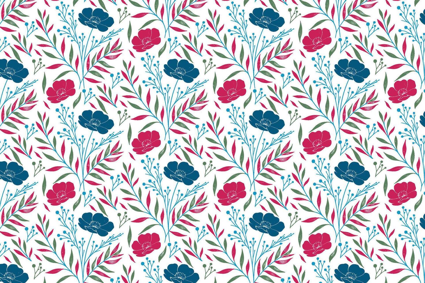 trendy floral sketch pattern with one line art roses created for high-end textile manufacturing women fashion wear and packaging design use vector