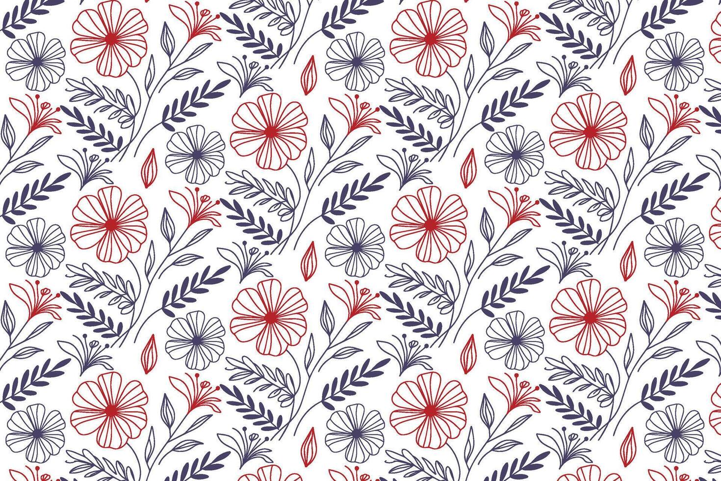 abstract floral sketch design with cotton flower outlines used in textile design home fashion and womens apparel production vector