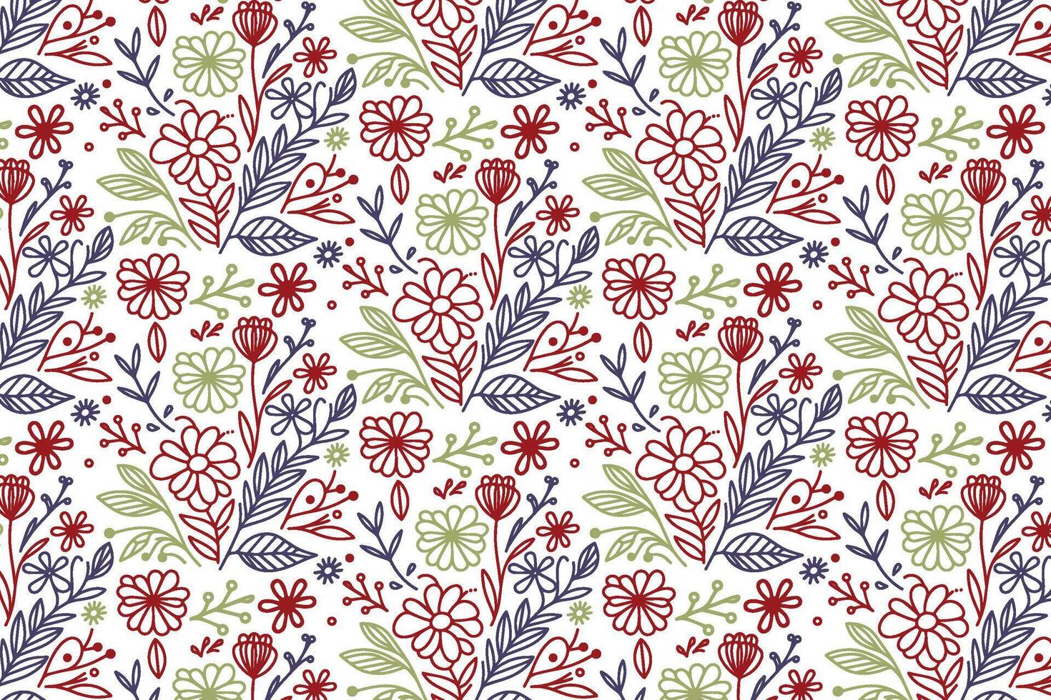 cotton flower based line art pattern made for trendy fashion apparel wrapping paper home textile and bedsheet production vector