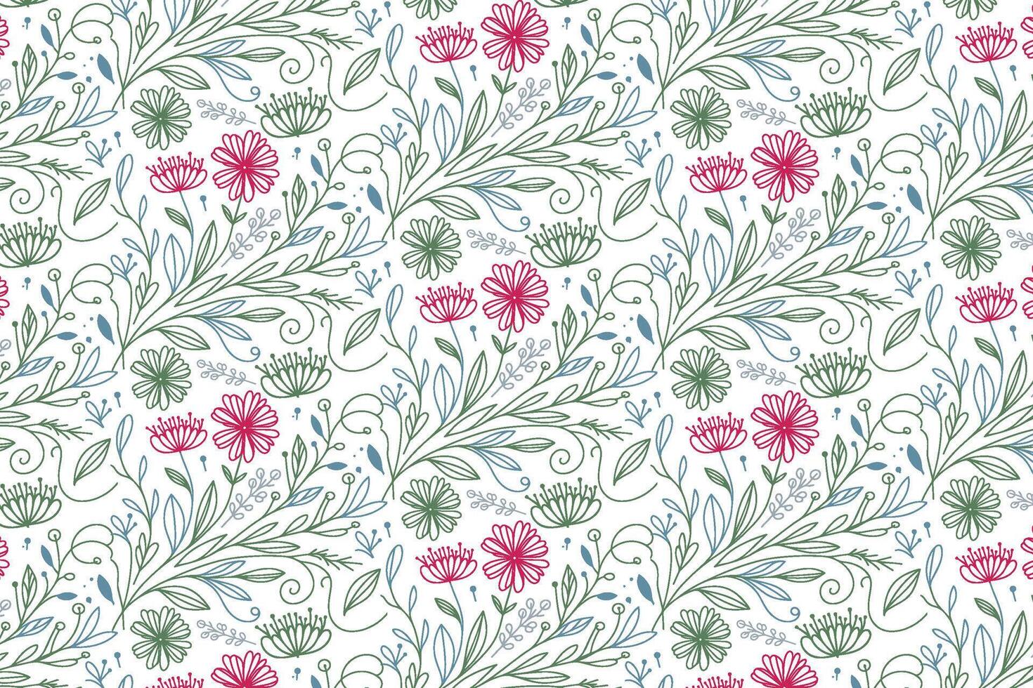 38-one-line Floral Pattern Batch 1 vector