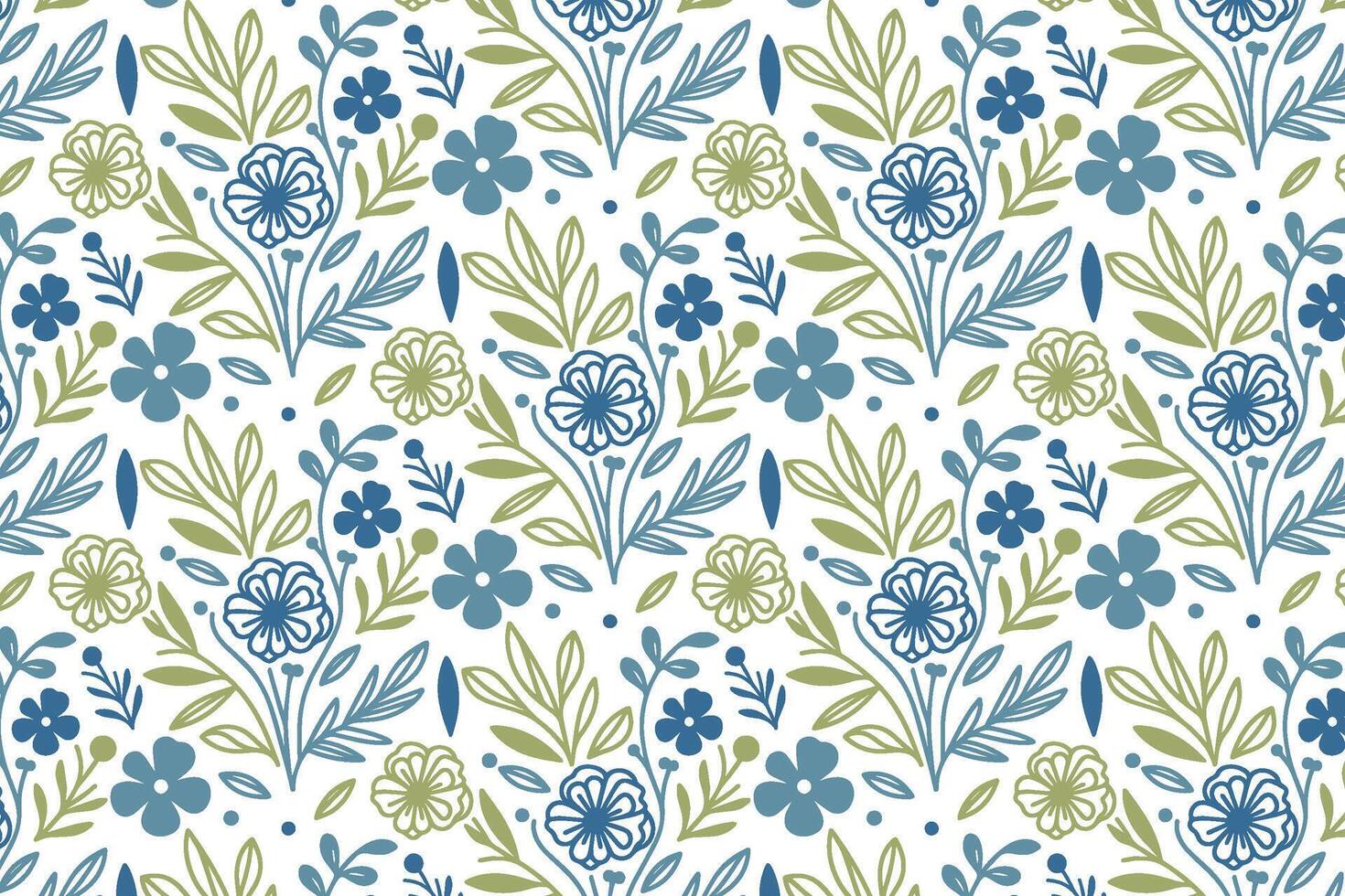 botanical line art flower pattern for stylish women clothing fabric printing tabletop linens and wrapping paper decoration vector