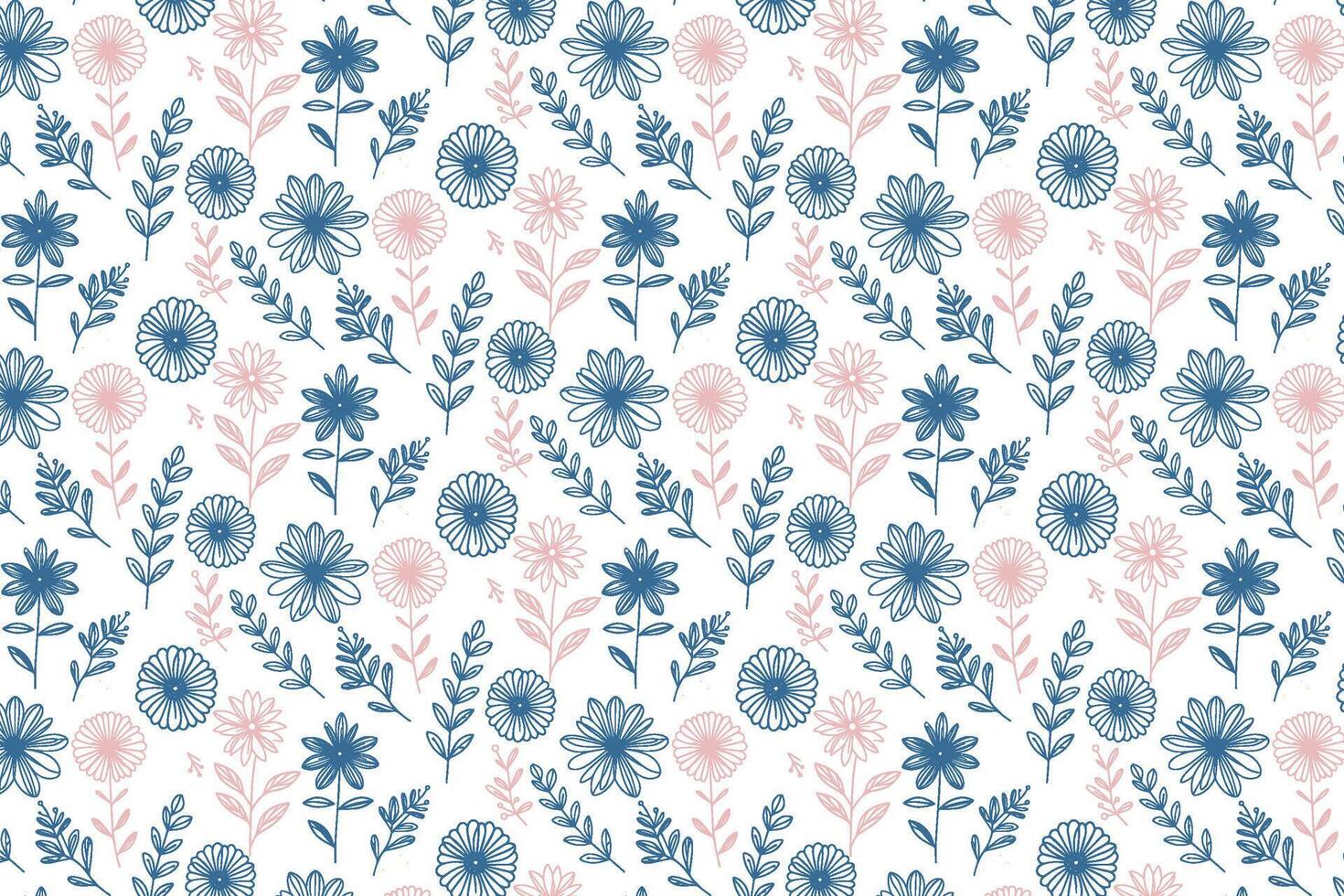 abstract botanical pattern with minimal lines for tabletop textile women fashion bedsheets and packaging wrap printing vector