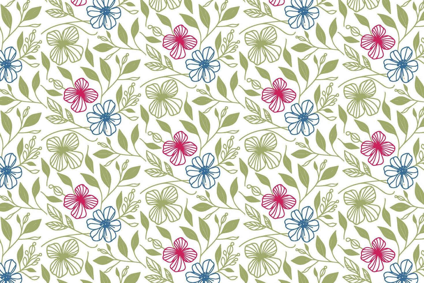 floral outline pattern using one line art perfect for home textile fabric gift wrapping and pillowcase decoration vector