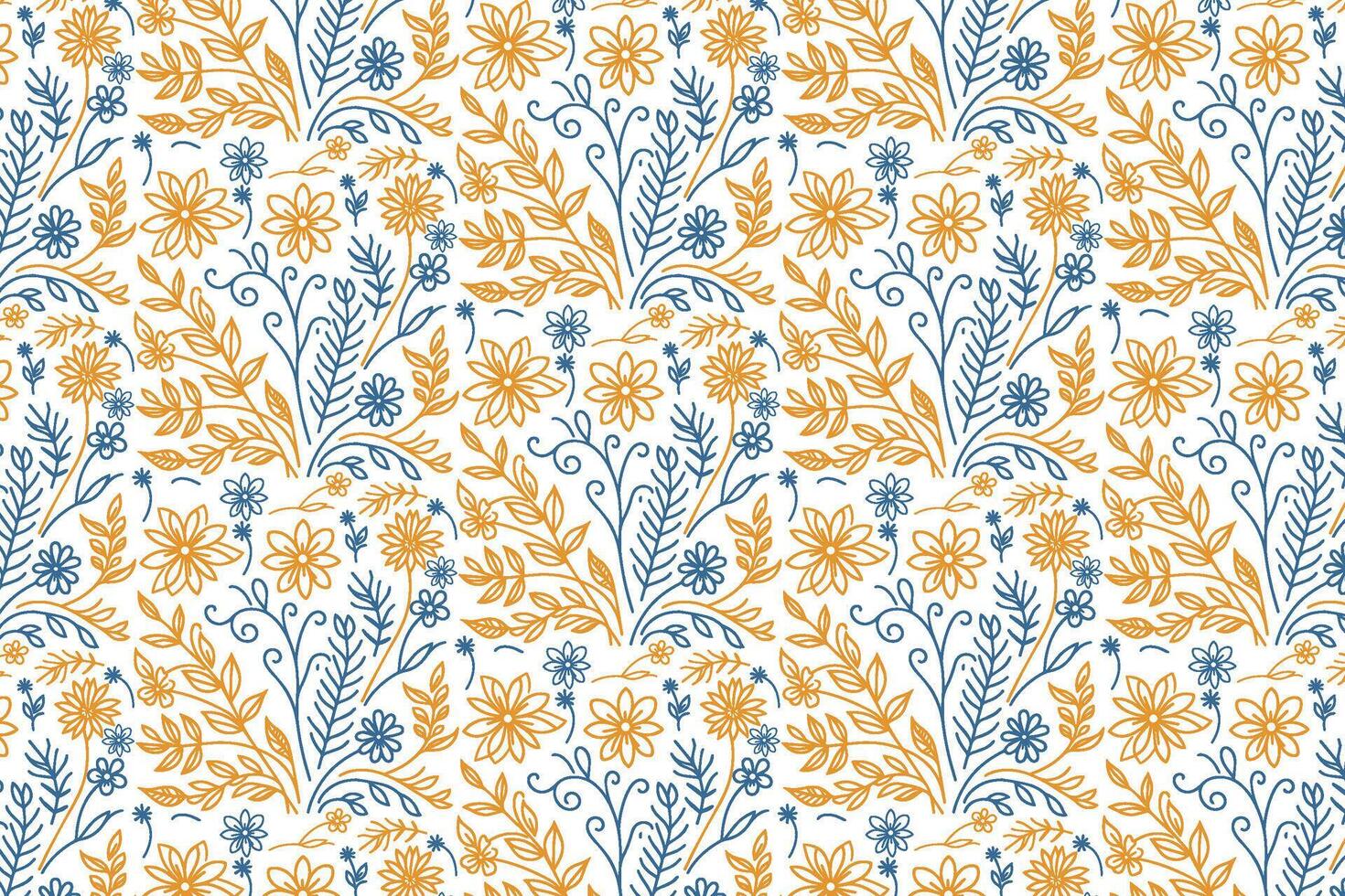 creative line floral pattern with cotton flower drawing for women wear textile printing wrapping paper and home accessories vector