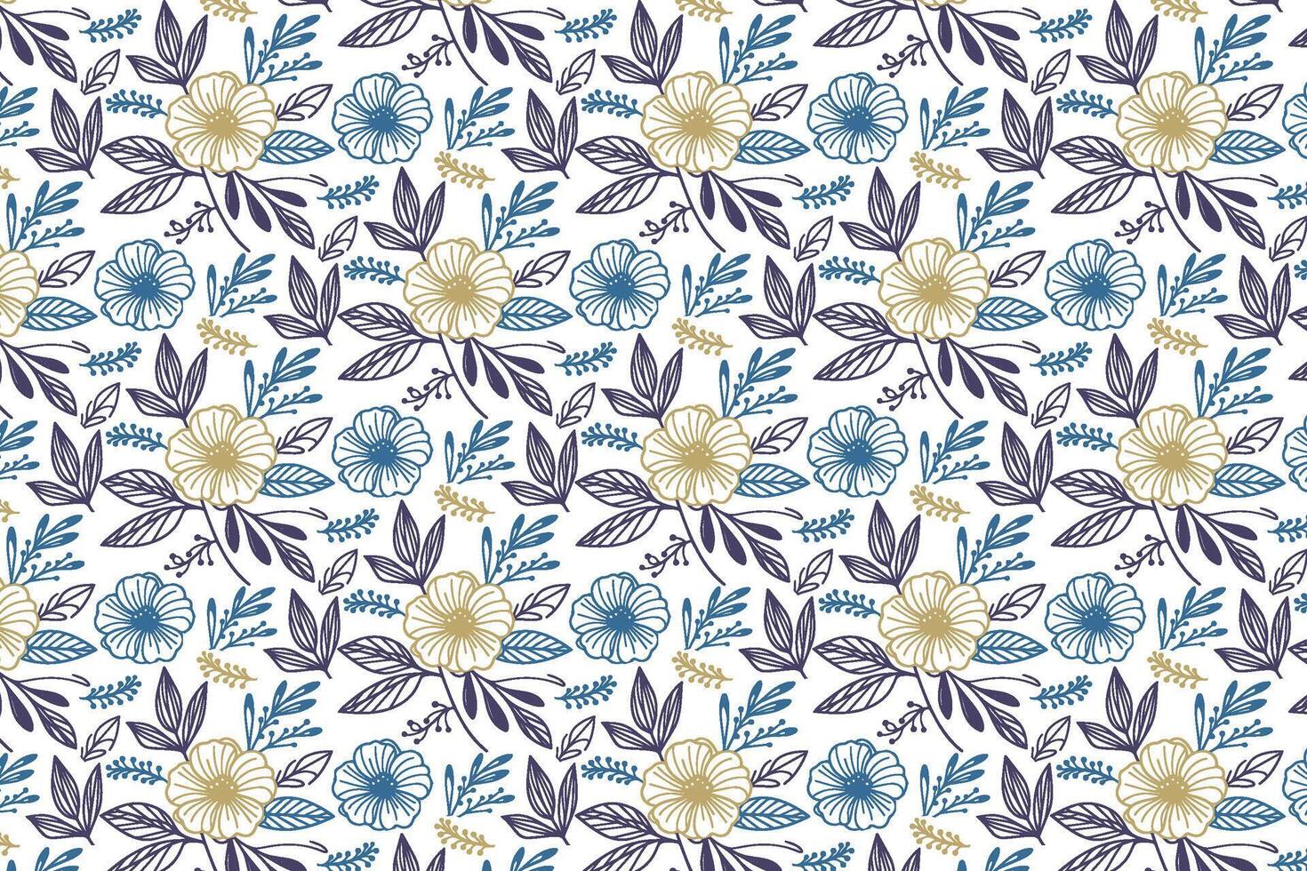 floral sketch pattern with hand drawn elegance ideal for trendy women wear interior linens surface fabric and wrapping product design vector