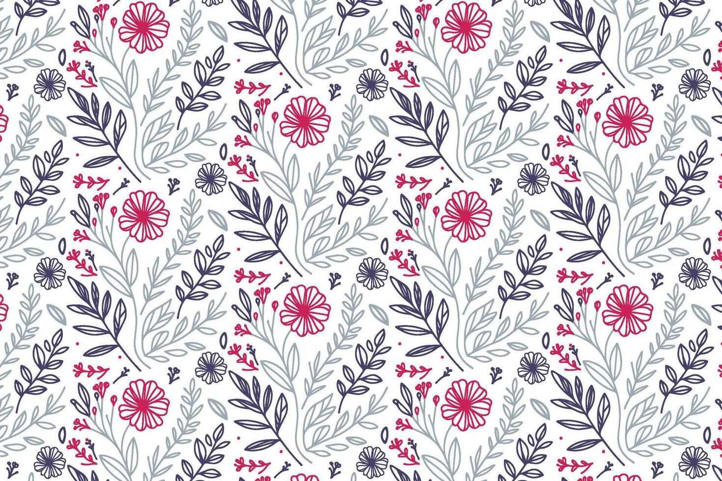 minimal floral sketch pattern using single line design for home textile goods kitchen wraps and fashion clothing vector