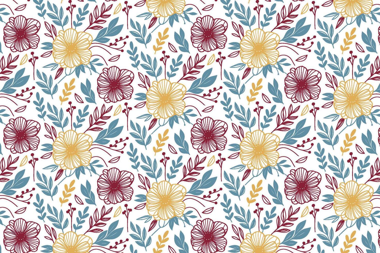 contemporary floral pattern in single line drawing technique for textile fabric fashion accessories tabletop design and pillow covers vector