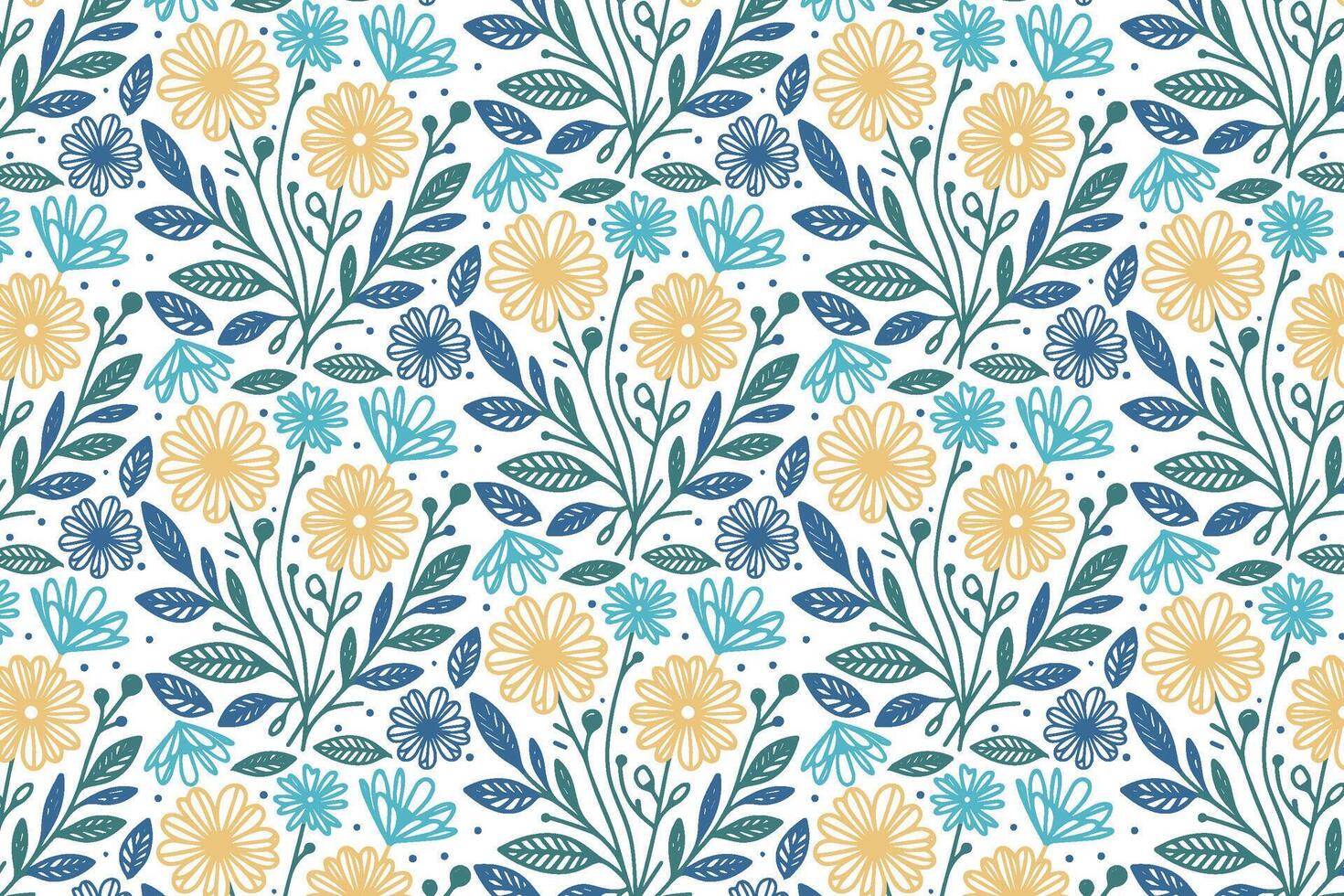 flower line drawing pattern for kitchen linens wrapping paper home textile decoration and elegant apparel fashion fabric vector