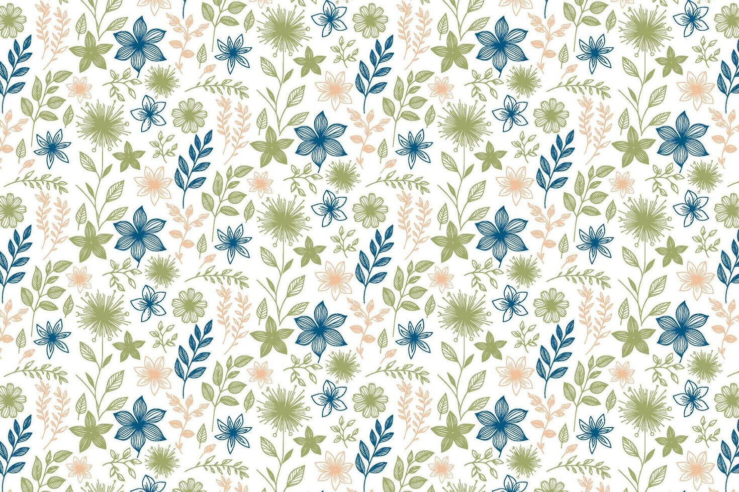 floral pattern in abstract one line sketch style for fabric printing women apparel packaging kitchen accessories and wrapping papers vector