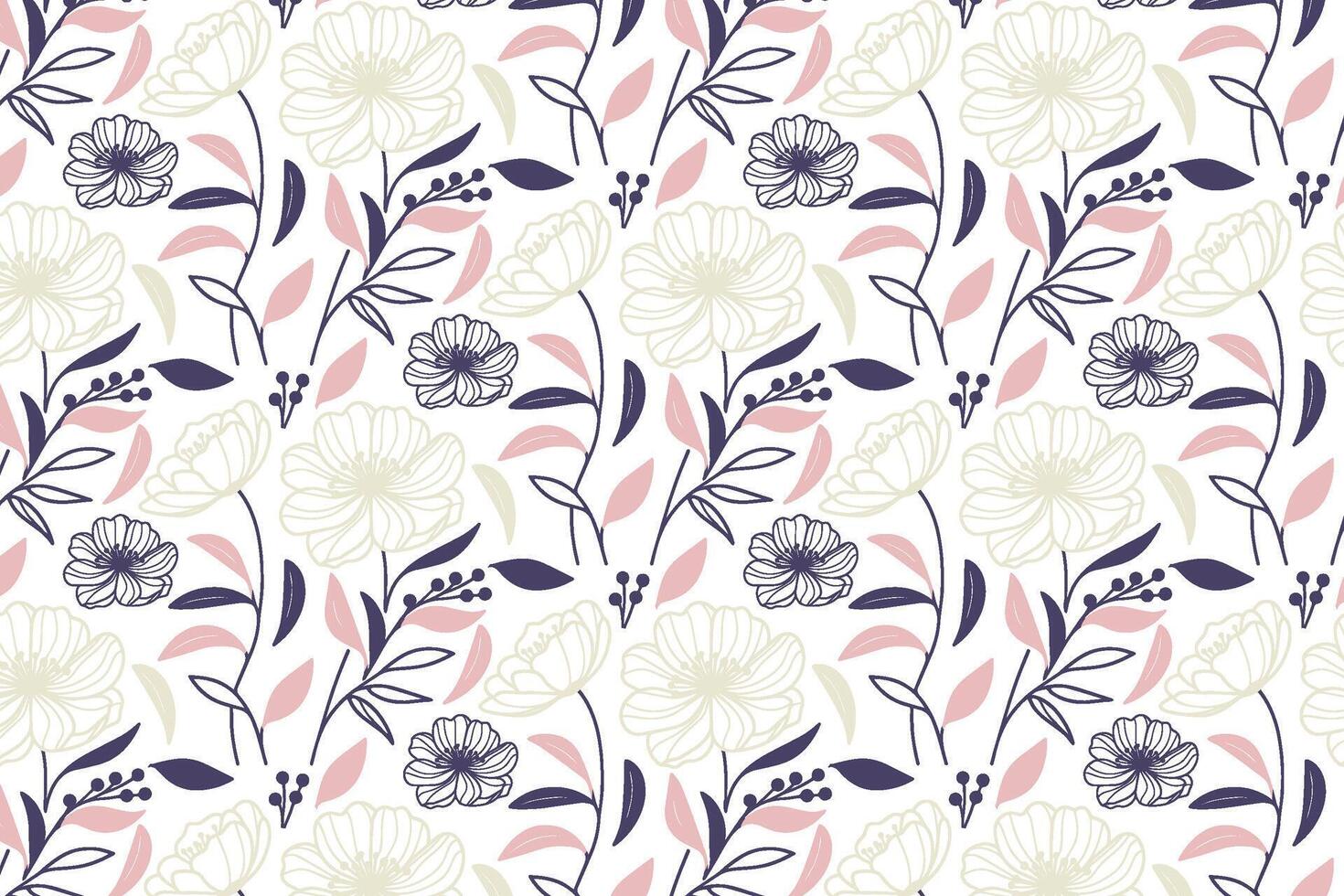 minimal sketch floral design using continuous one line technique perfect for kitchen wear women fashion and gift packaging patterns vector