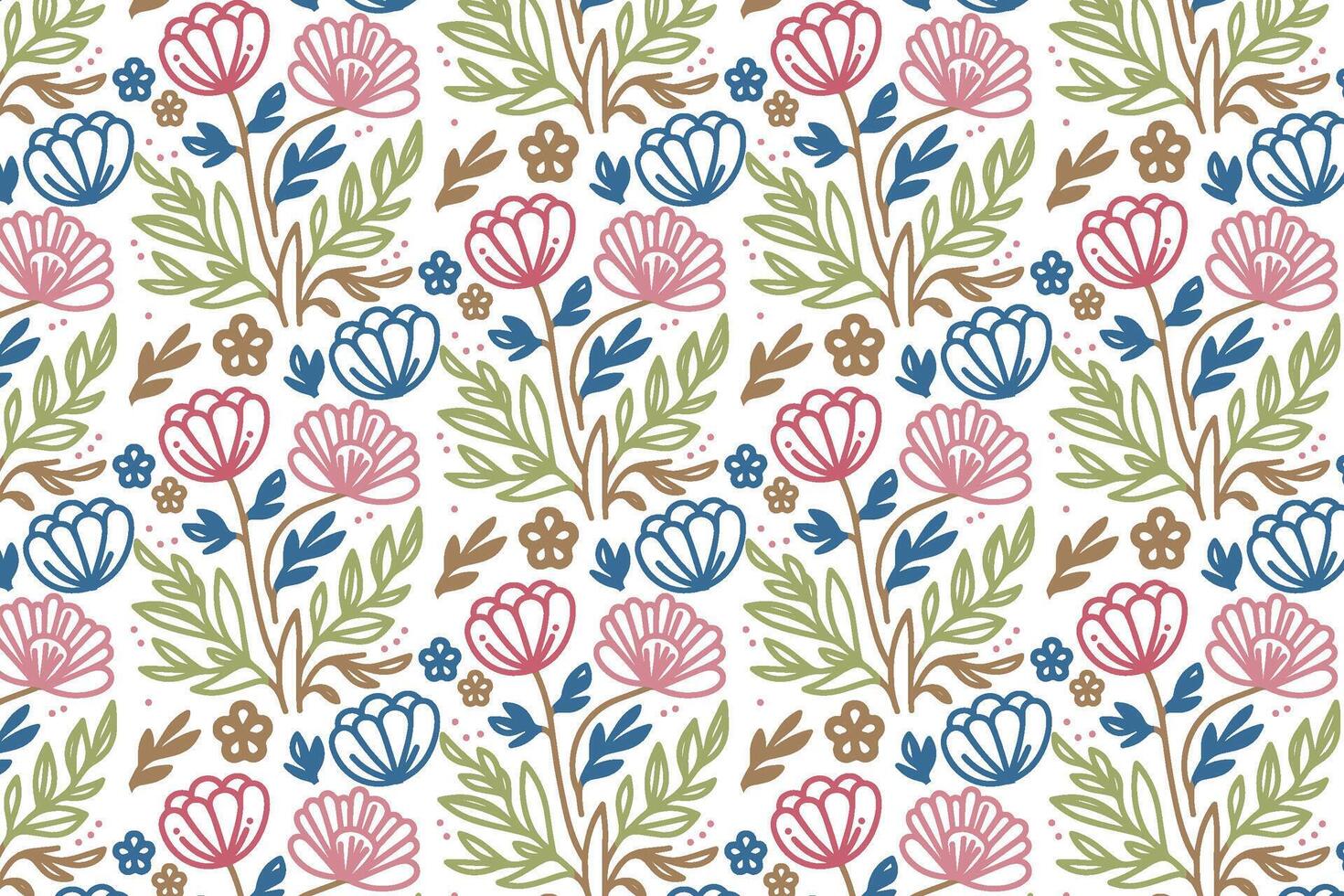 nature inspired flower sketch pattern in one line style great for home textiles tabletop prints bedsheet covers and apparel use vector
