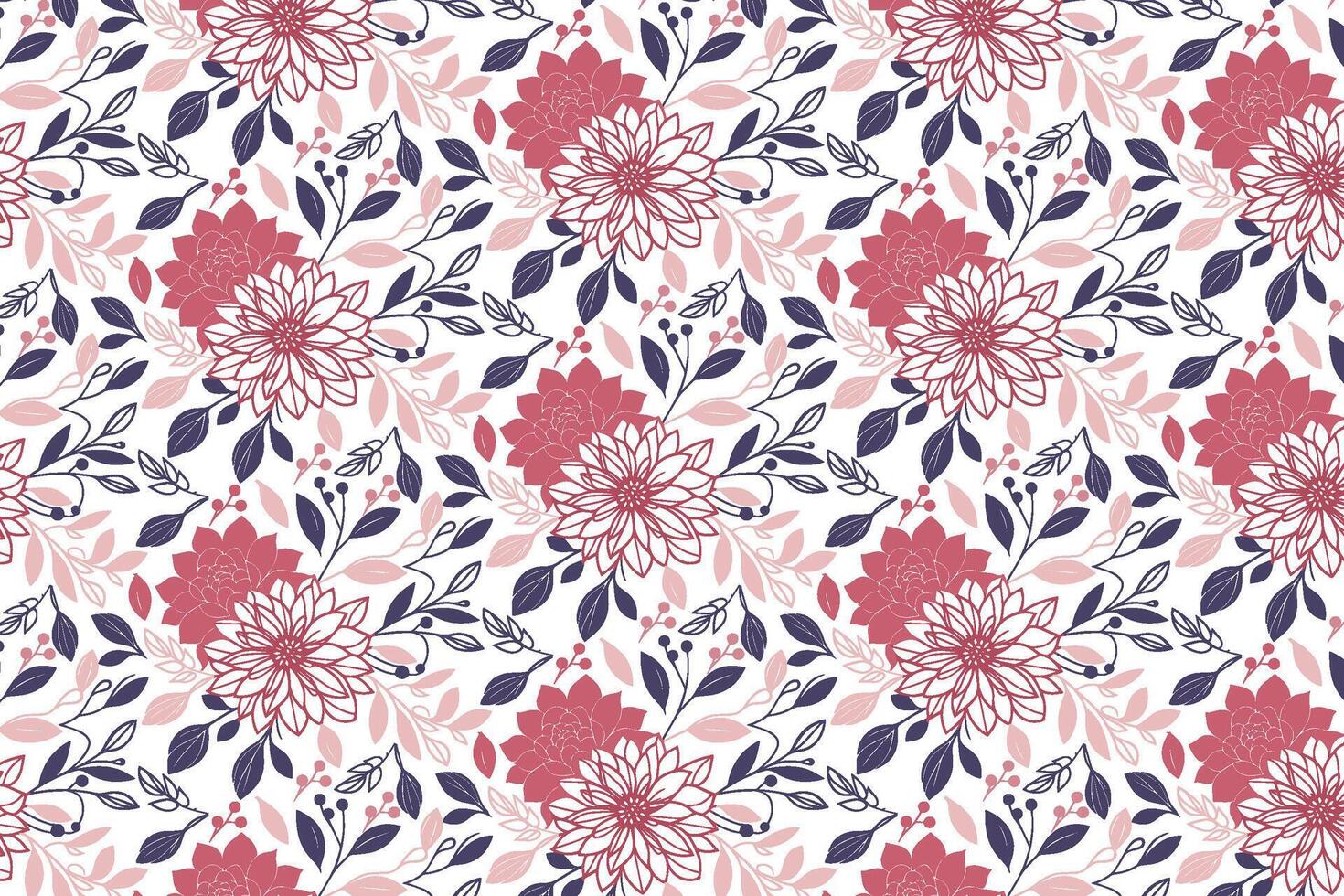 botanical sketch line art for surface textile printing women apparel bedding kitchen wraps and floral pattern fabric prints vector