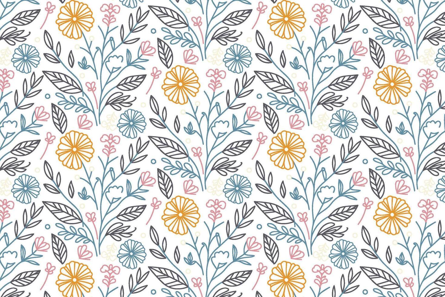 hand drawn floral sketch pattern for textile printing women apparel pillowcase design wrapping and fashion goods vector