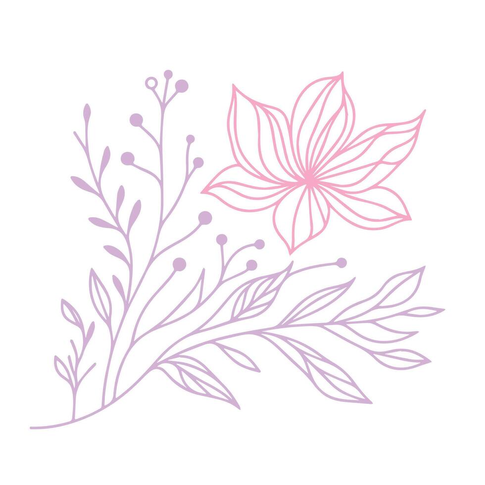 floral illustration with abstract blossom clusters and nature inspired foliage for wrapping and cushion textiles vector