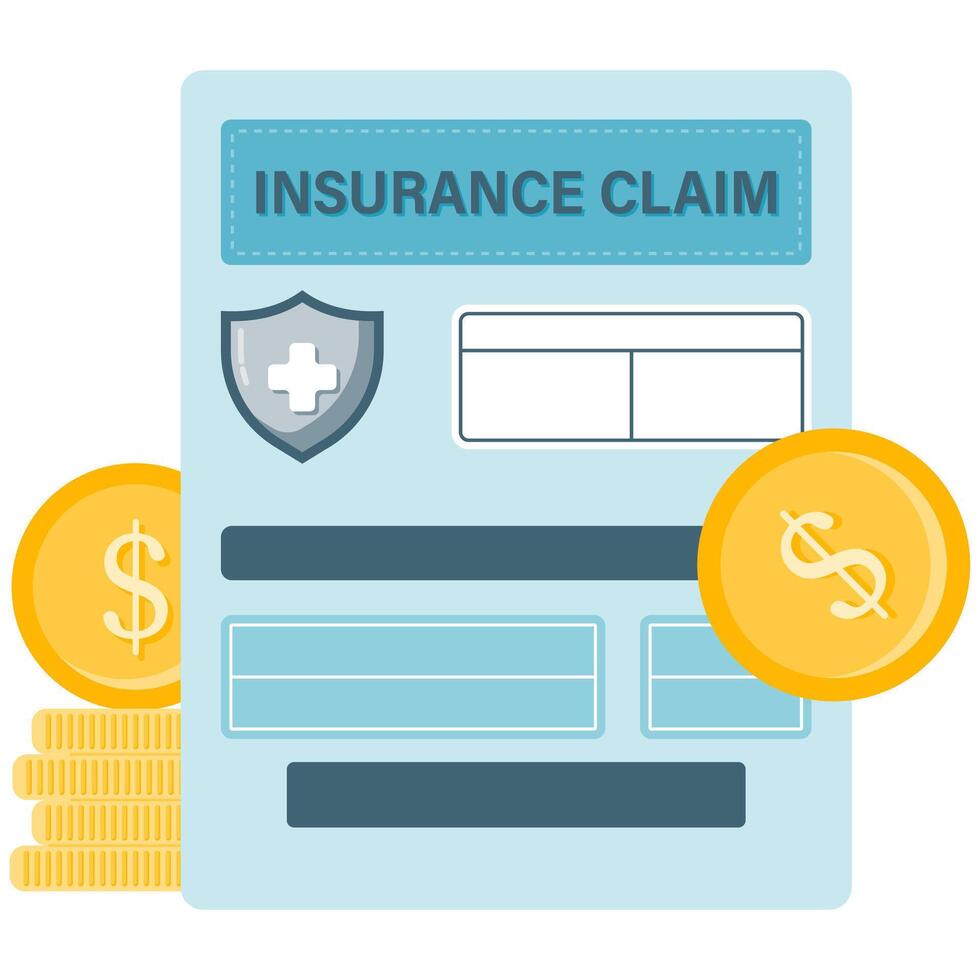 Insurance claim documents, essential health record vector