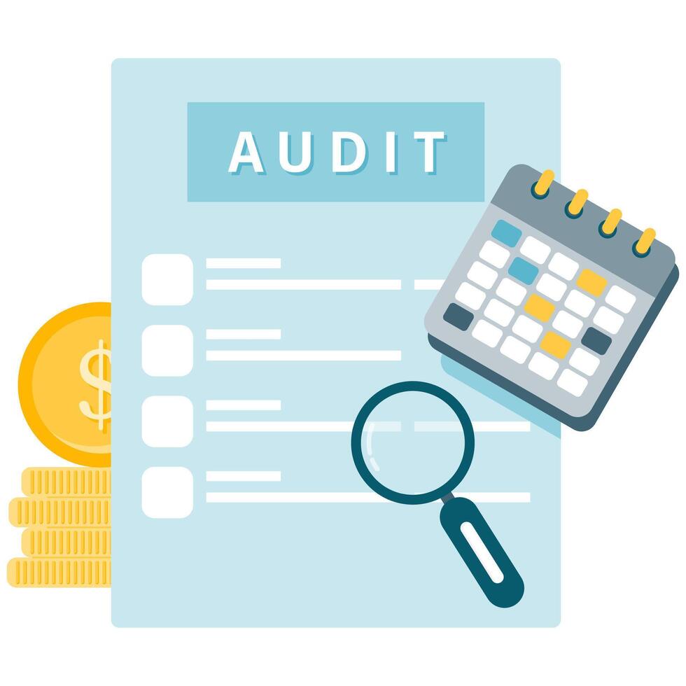 Audit documents, essential business document vector