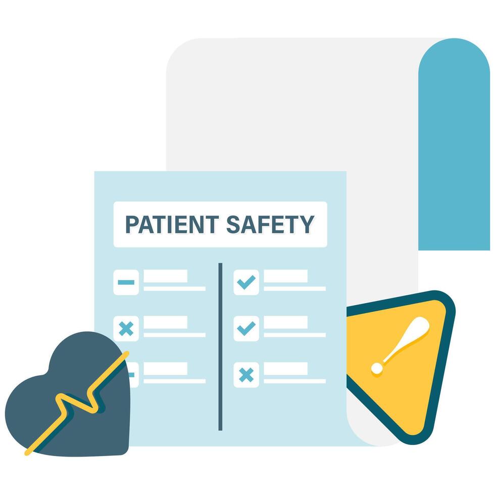 Patient safety guidelines document, essential health record vector