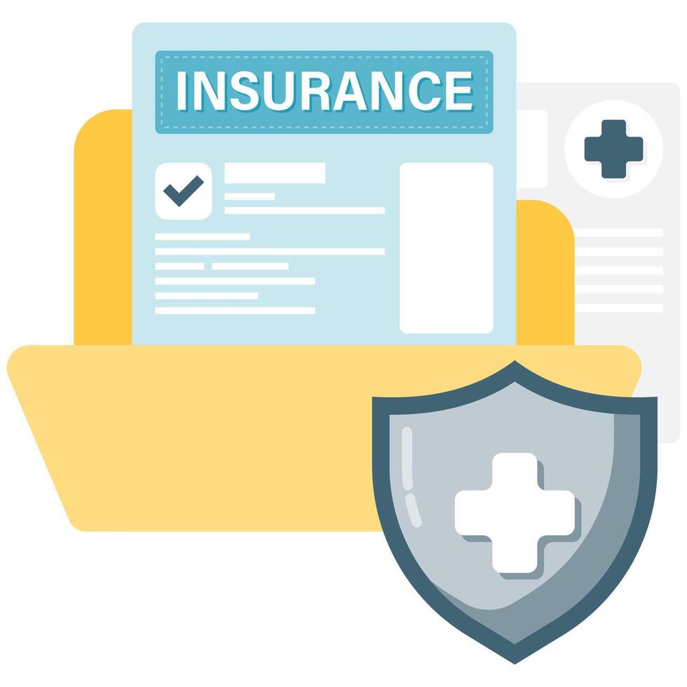 Health insurance documents, essential health record vector