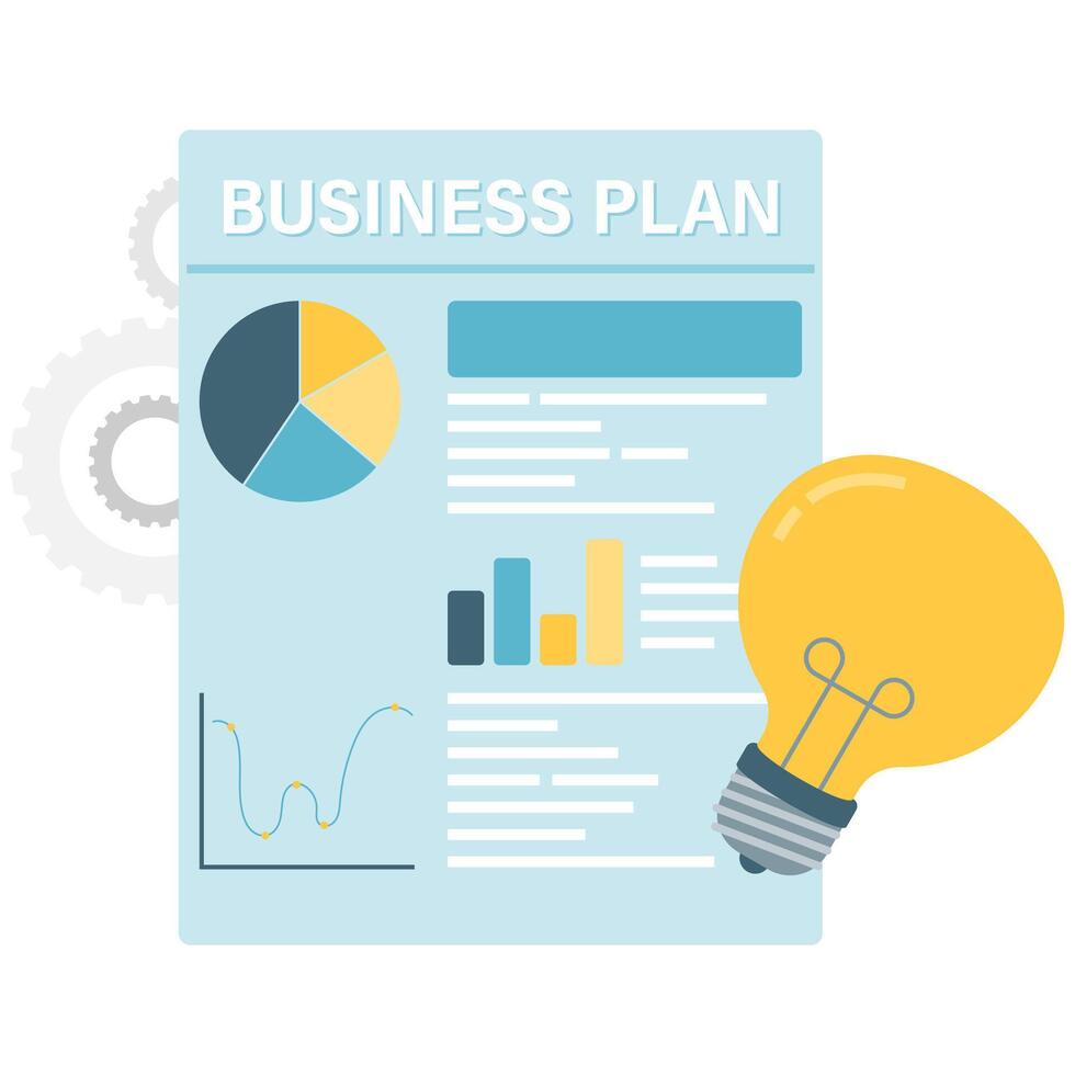 Business plan documents, essential business document vector