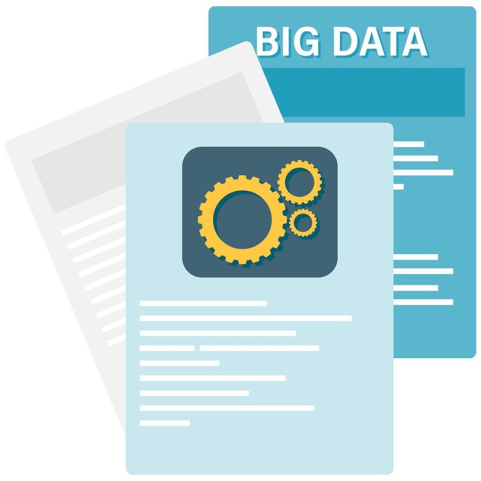 Technology and data documents, essential business document vector