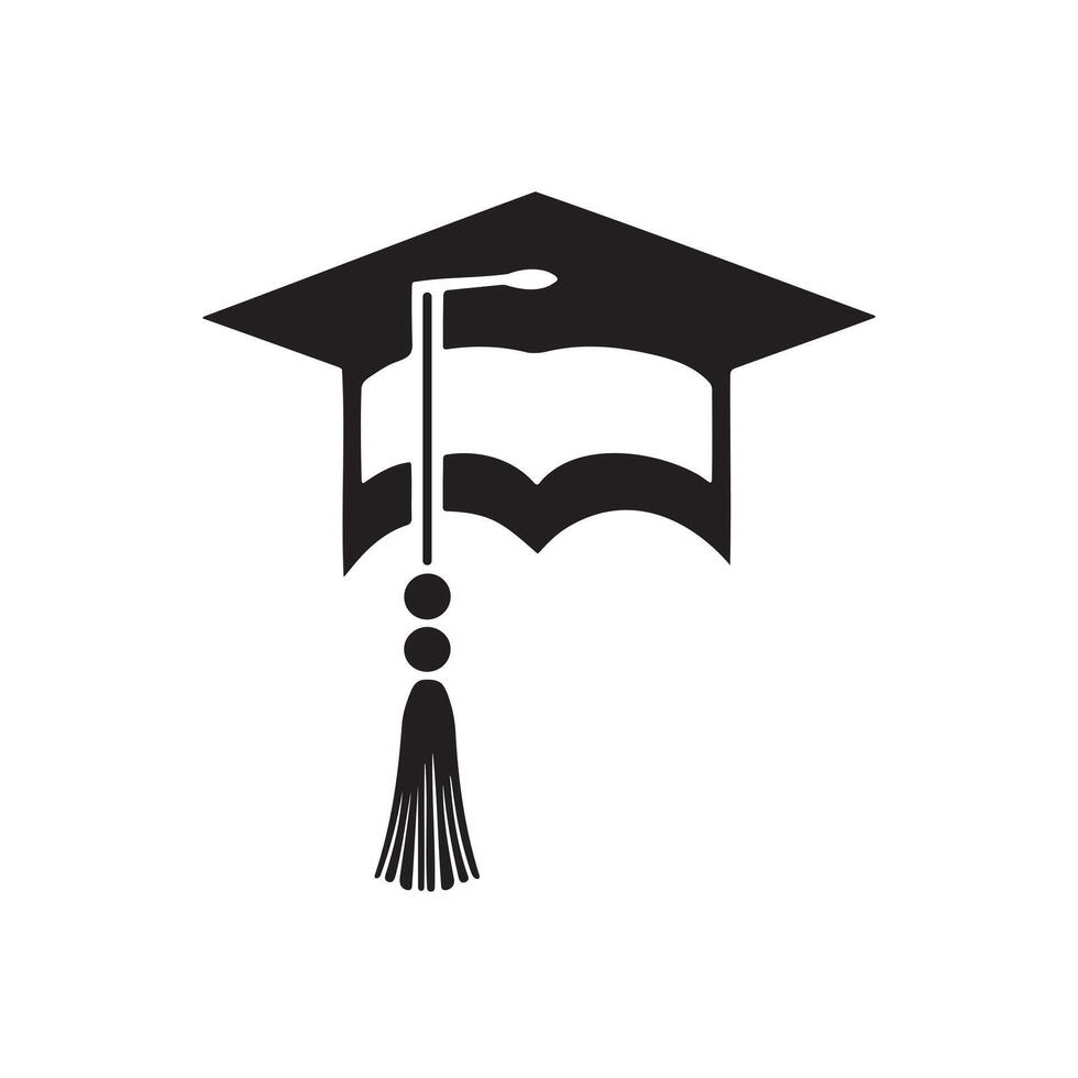 Graduation Cap Icon Silhouette Vectors for Invitations and Logos