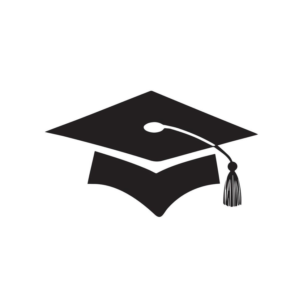 Graduation Cap Icon Silhouette for Academic Projects and Logos vector