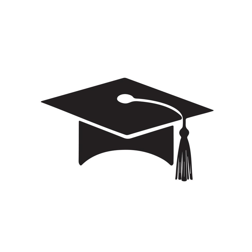 Graduation Cap Icon Silhouette for Invitations and Certificates vector