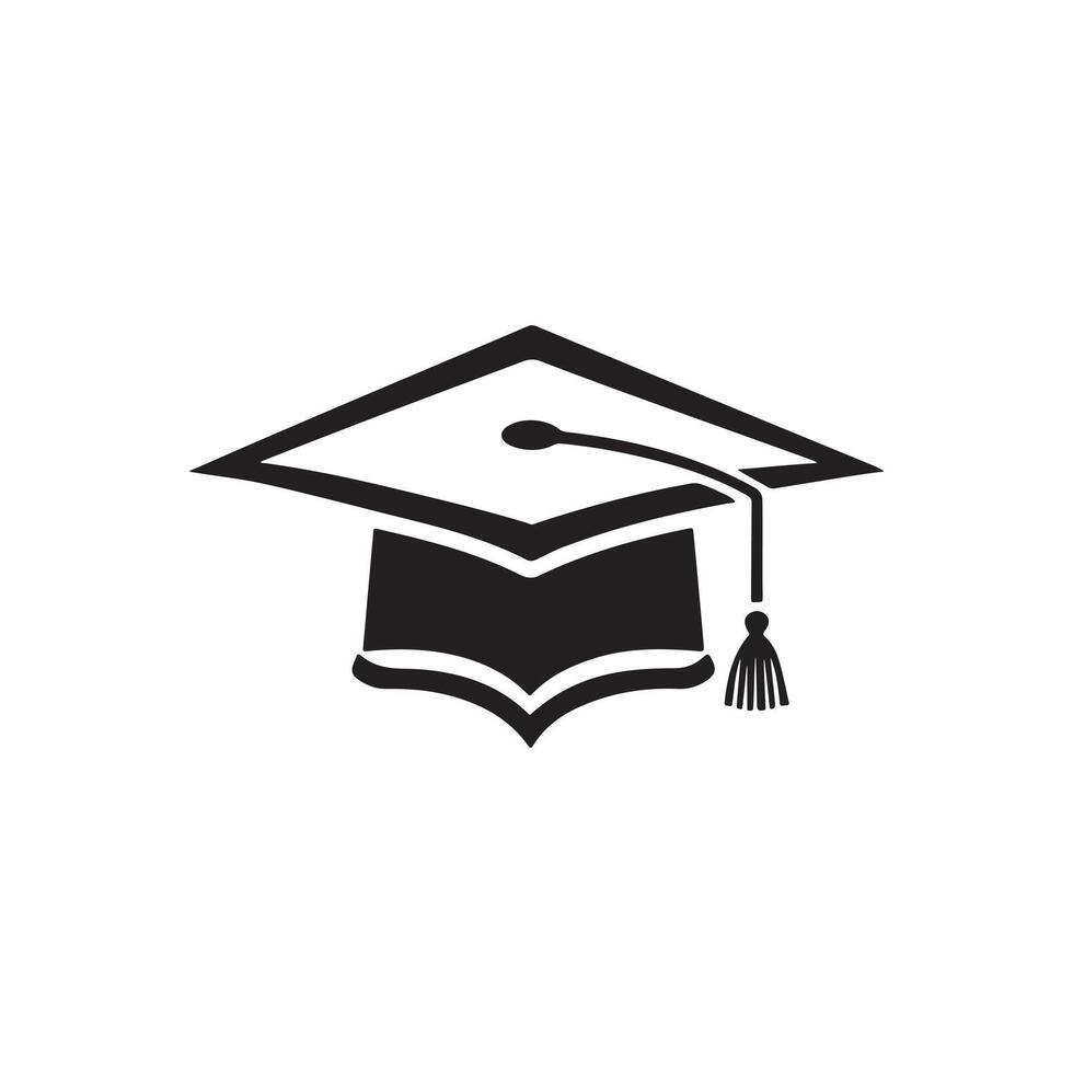 Graduation Cap Icon Silhouette for Print and Web Use vector