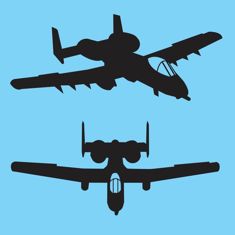 thunderbolt jet fighter silhouette vector