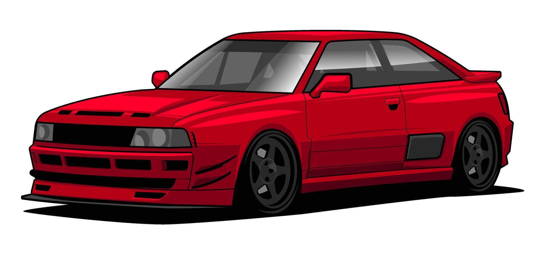 retro sedan coupe illustration vector