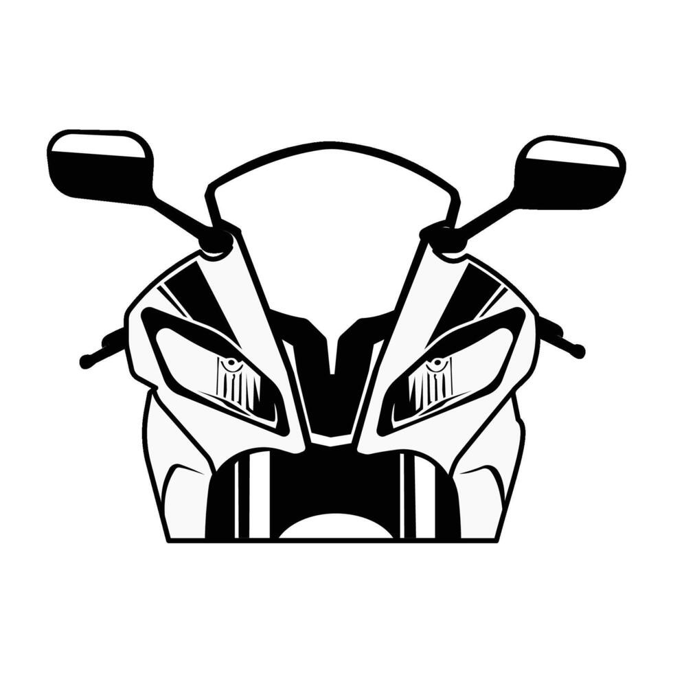 motorbike race silhouette front view vector
