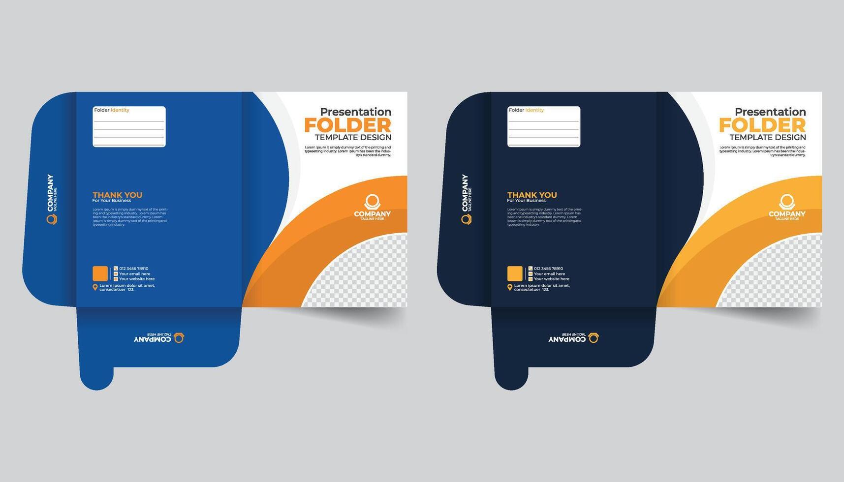 Unique layout Presentation folder template design, Annual report cover, office document file folder, cover for catalog, brochures vector