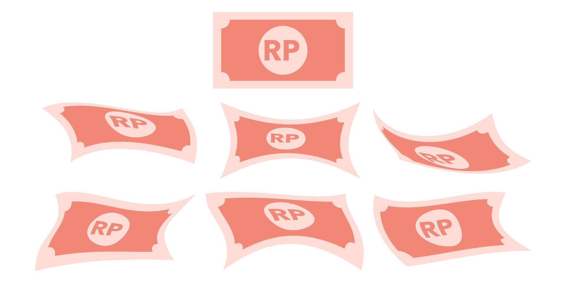 illustration of set Indonesia Rupiah currency, red color 100000 vector
