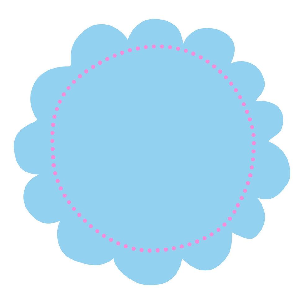 Blue flower shape note paper. Hand-drawn cute striped note paper sheet. Cartoon illustration of decorative note paper. vector