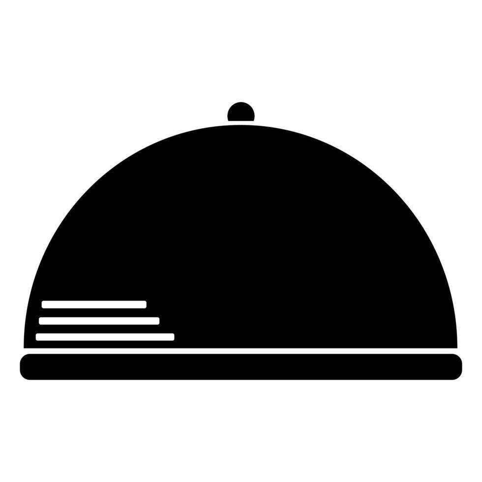 Serving icon. Dish icon. Restaurant icon. Covered food isolated on white background. Restaurant cloche sketch icon for infographic, website or app. vector