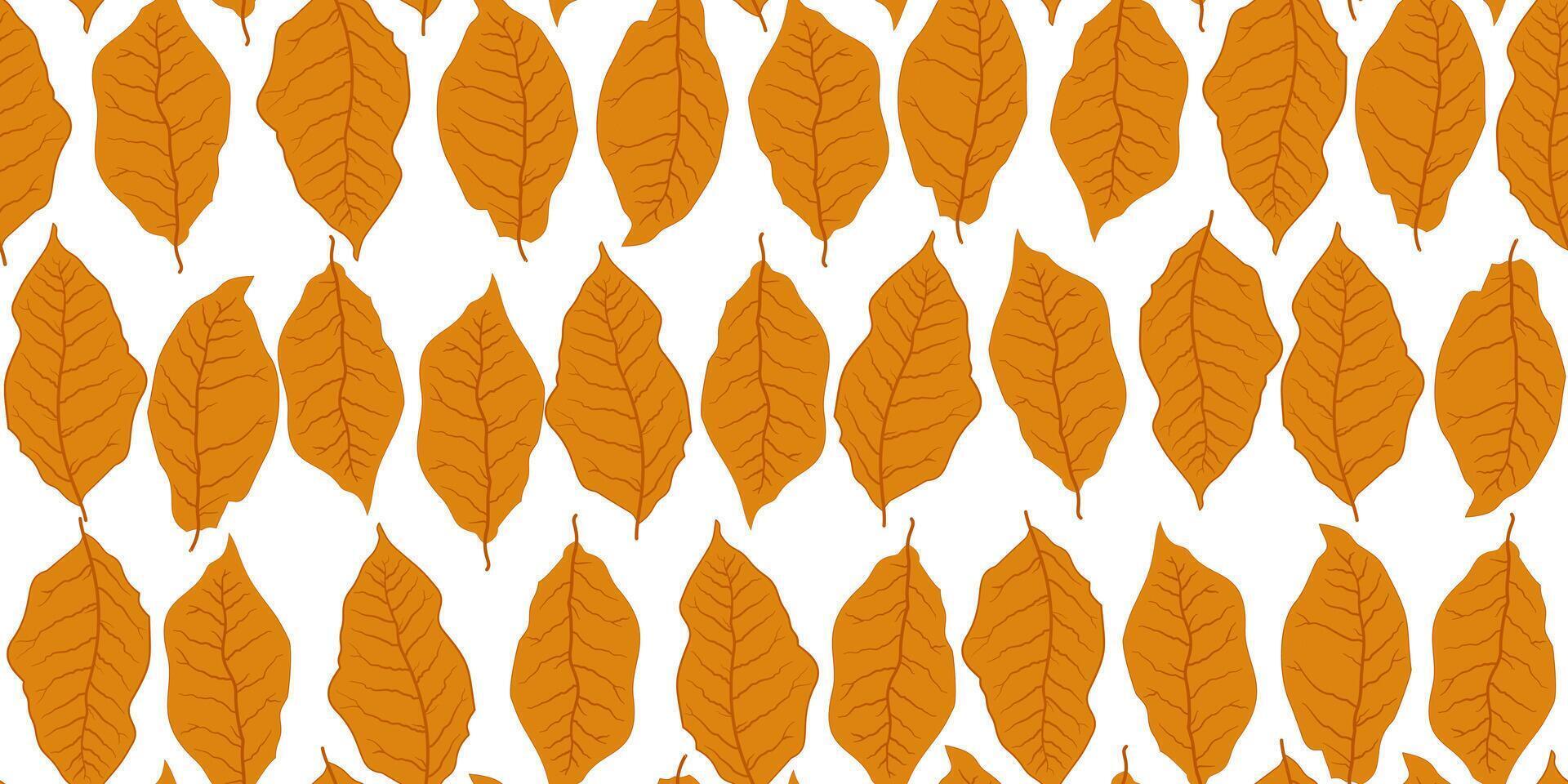 Seamless texture with tobacco leaves on white background vector
