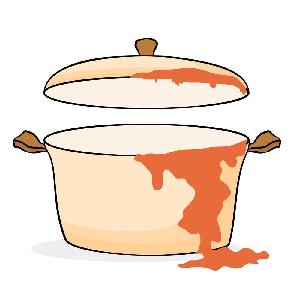 Dirty and Messy Stock Pot Illustration on White Background vector