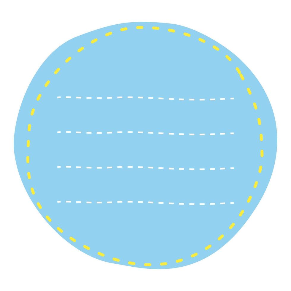 Blue note paper. Hand-drawn cute striped note paper sheet. Cartoon illustration of note paper. vector