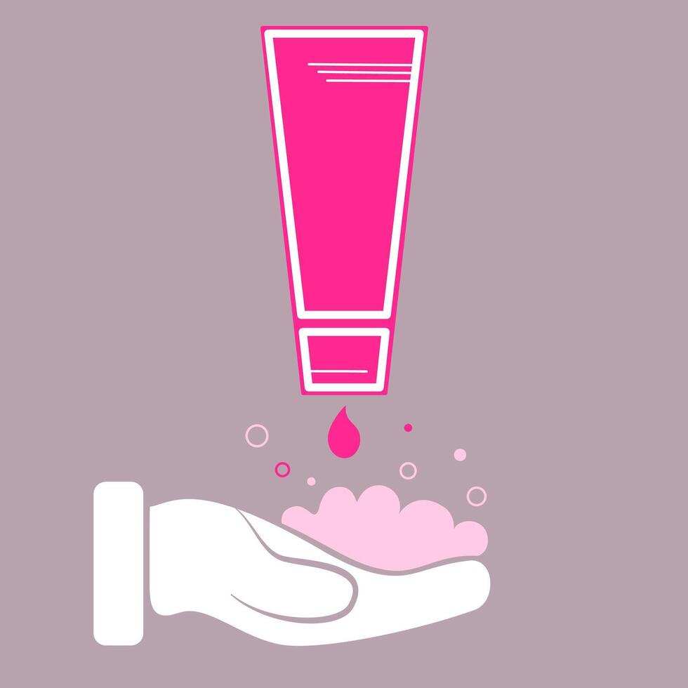 Hands Washing. Soap bubbles and hands - illustration. vector