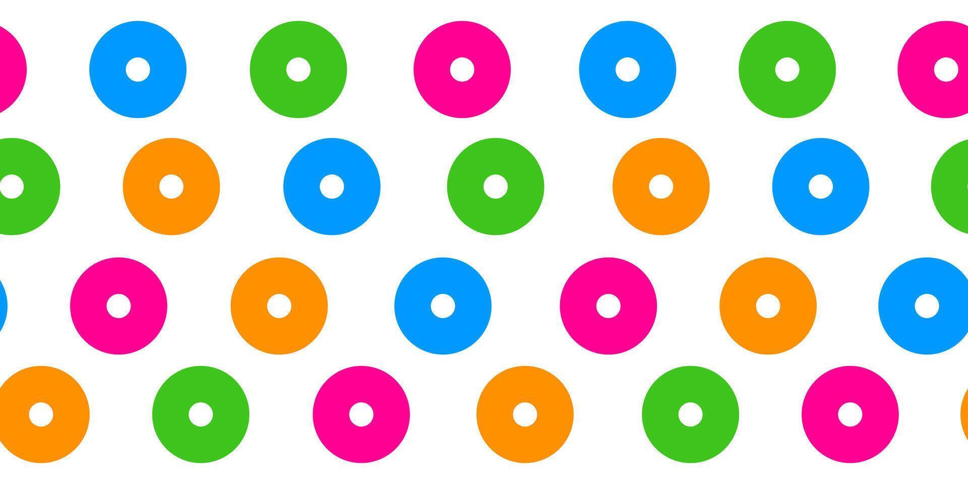 Seamless colorful circle pattern for background, wallpaper, textile, cover, banner, card. Simple, stylish, minimal design on white background. vector