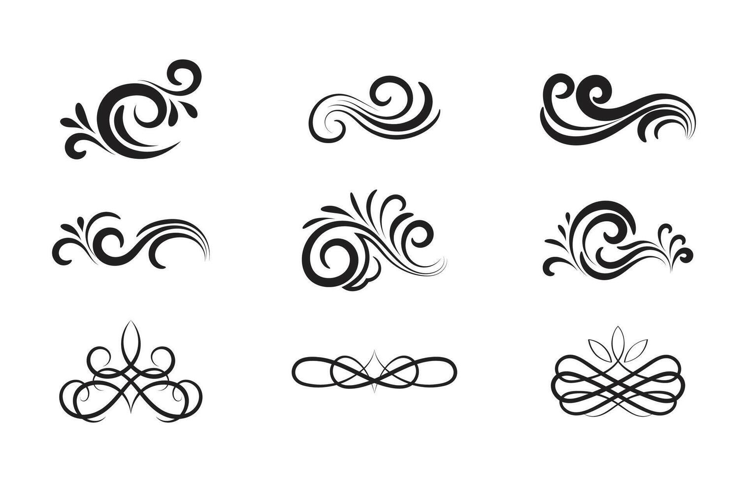 Divider ornament, borders, vintage vector