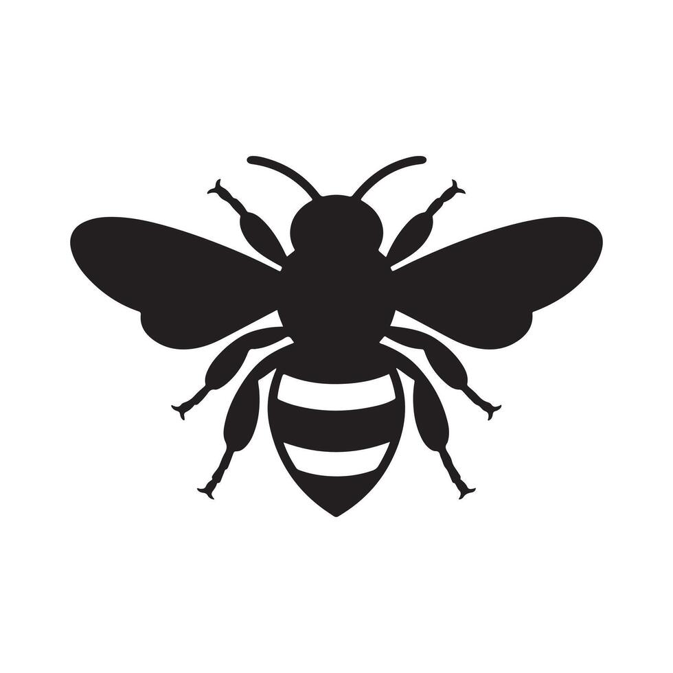 bee silhouette icon vector