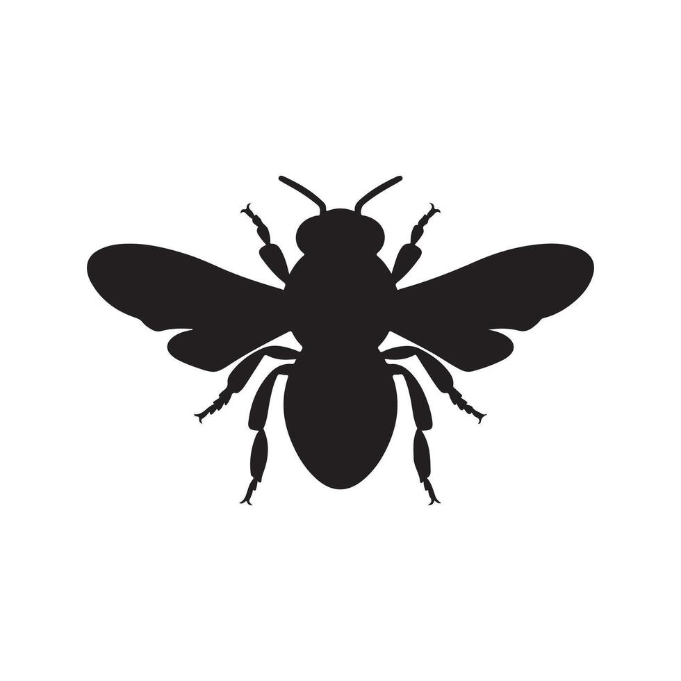 simple black bee vector