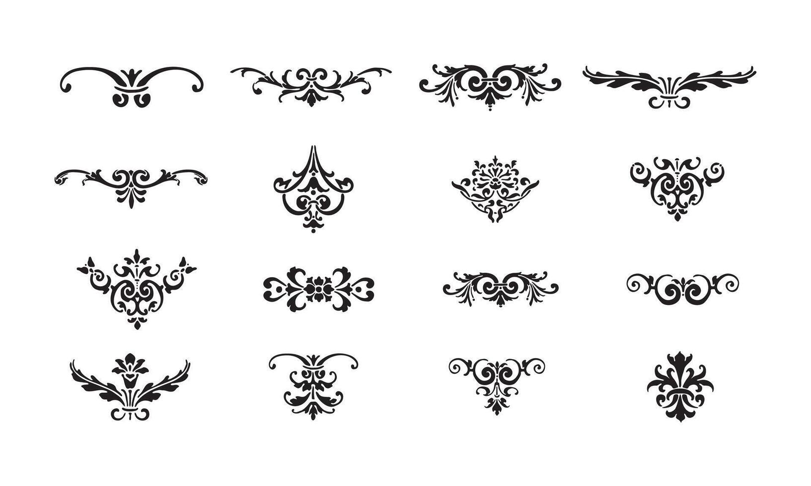 Set of calligraphic decorative Ornament vector