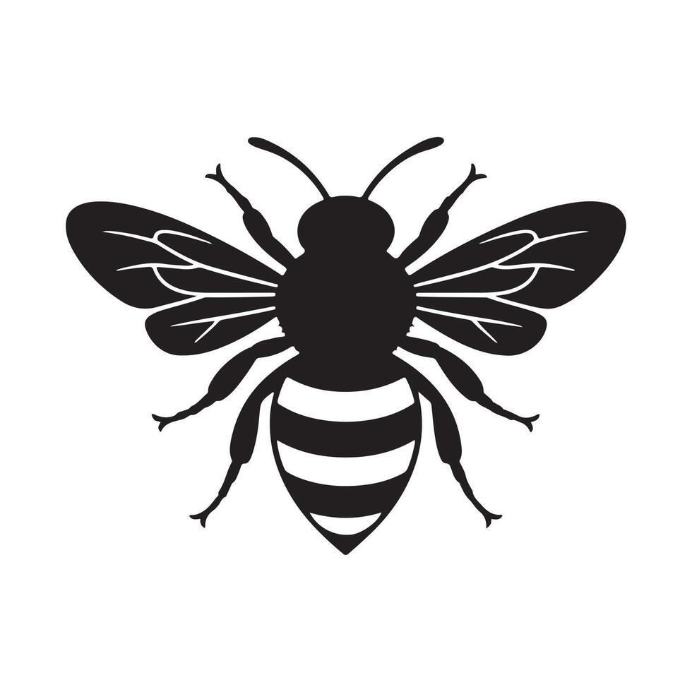 The worker bee silhouette icon vector