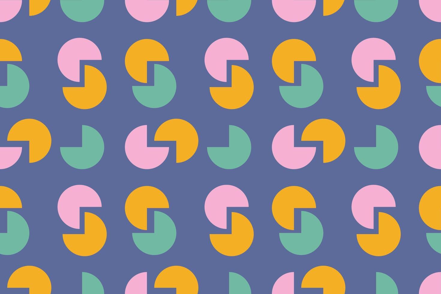 Colorful geometric seamless pattern. Abstract shapes arranged in a continuous design suitable for wallpapers, posters, branding, and fabric textures. Bold modern aesthetics. vector