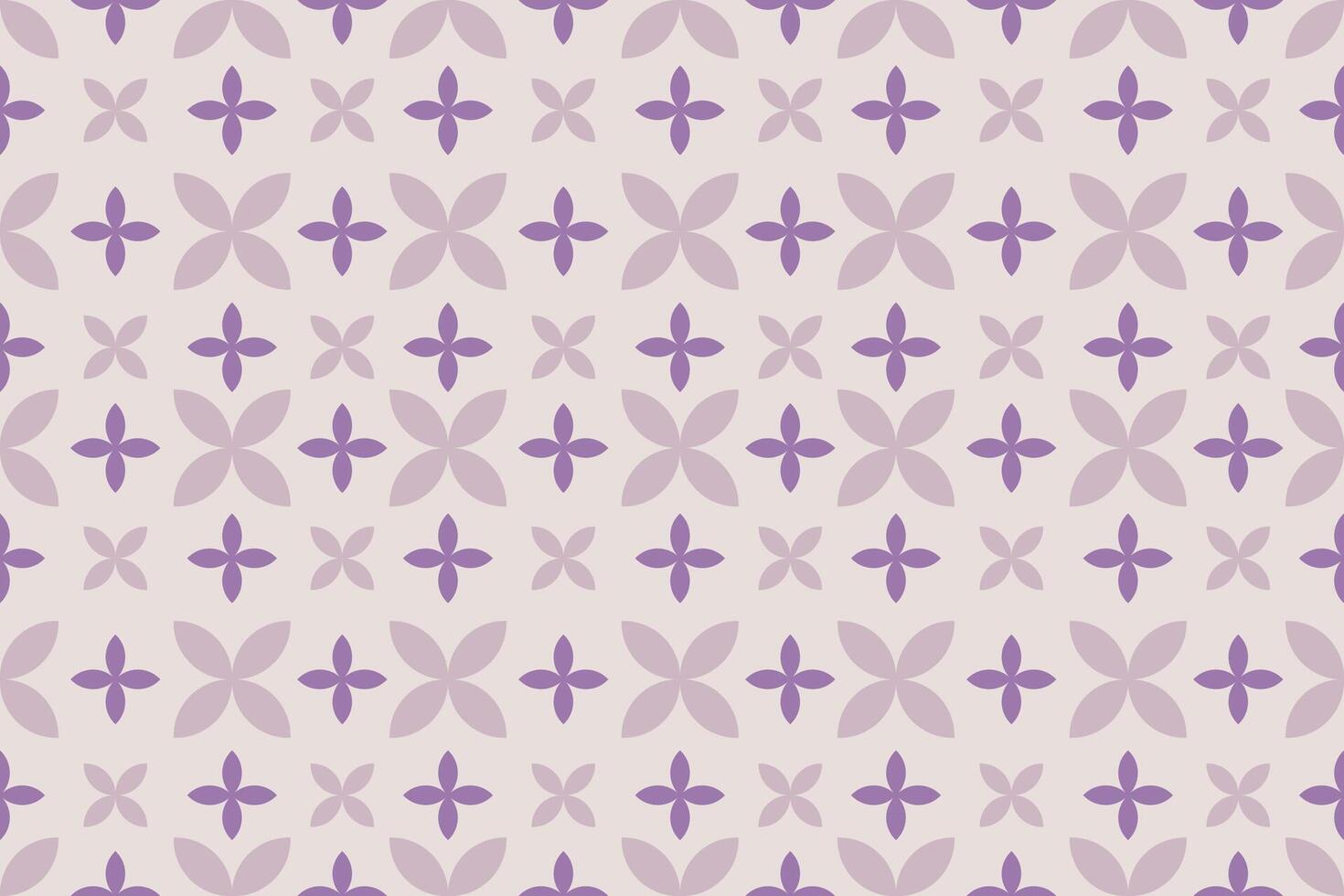 Abstract seamless geometric pattern with floral theme in pastel purple tones vector