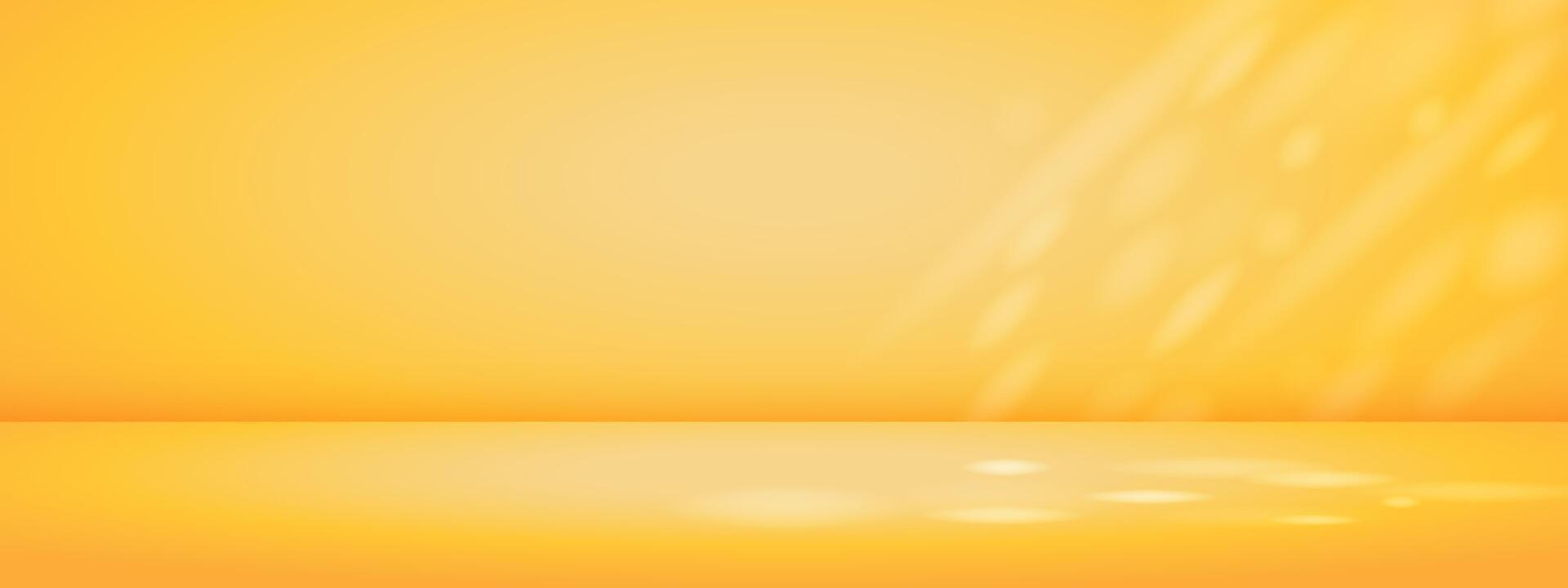 Limbo yellow background with sun rays. Abstract studio gradient bg. Modern banner with empty space. illustration. vector