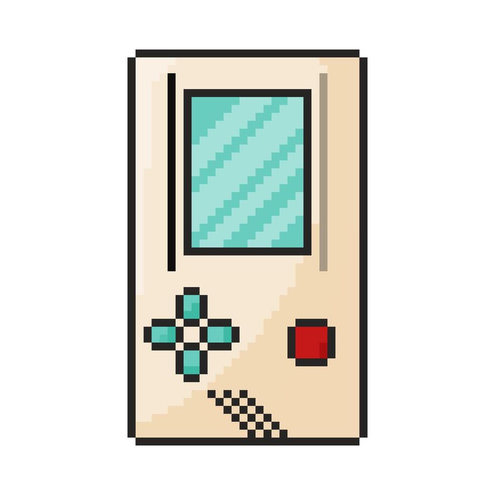 8 bit game device icon, Pixel art object. Old school computer graphic style. vector
